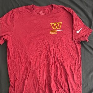 Nike burgundy Washington Commanders Logo Tee.  Two sided